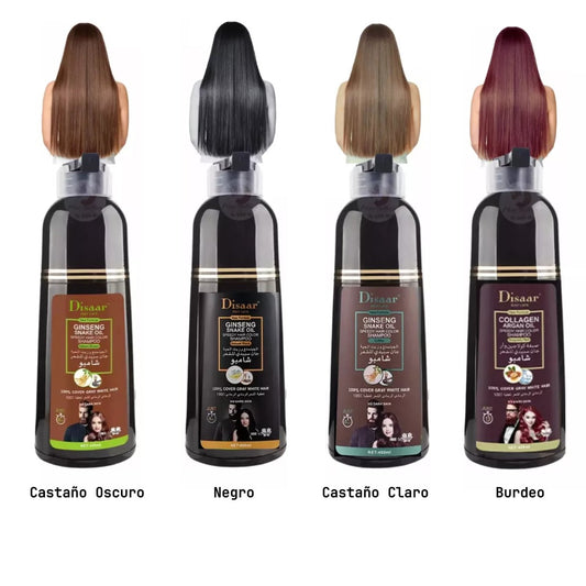 SHAMPOO COLORANTE TINTE CUBRE CANAS
